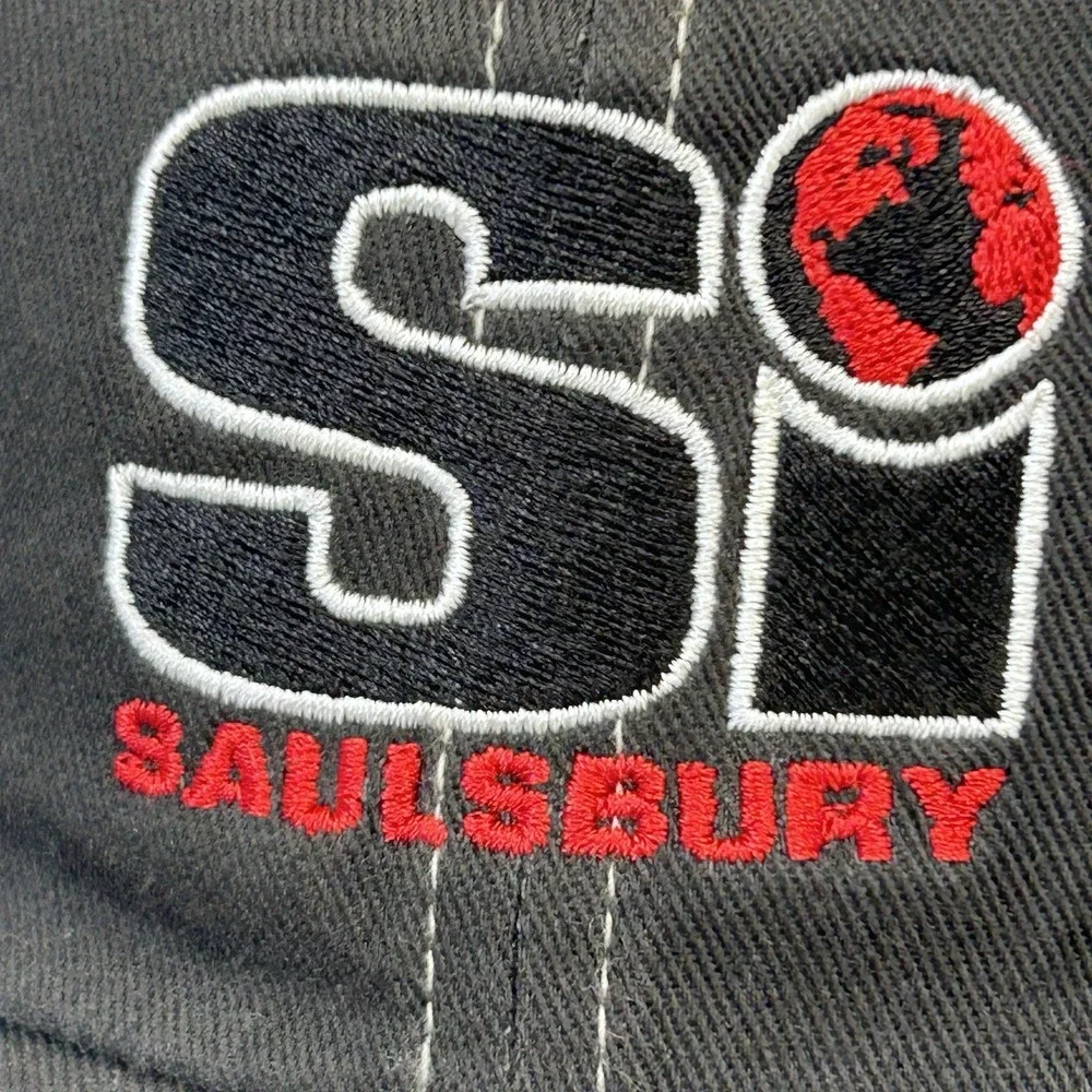 Saulsbury‎ SI Port Authority Hat Black Red Globe Logo Strapback Cap NWT